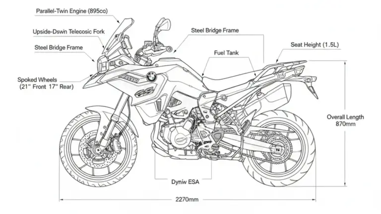 BMW F 900 GS (Euro 5+) – 0K61 Specs: Engine Oil, Gap & Tire PSI