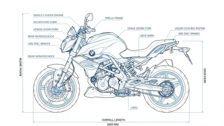 BMW G 310 R (EURO 5) – 0G41 Service Guide: Oil Level & Tire Specs