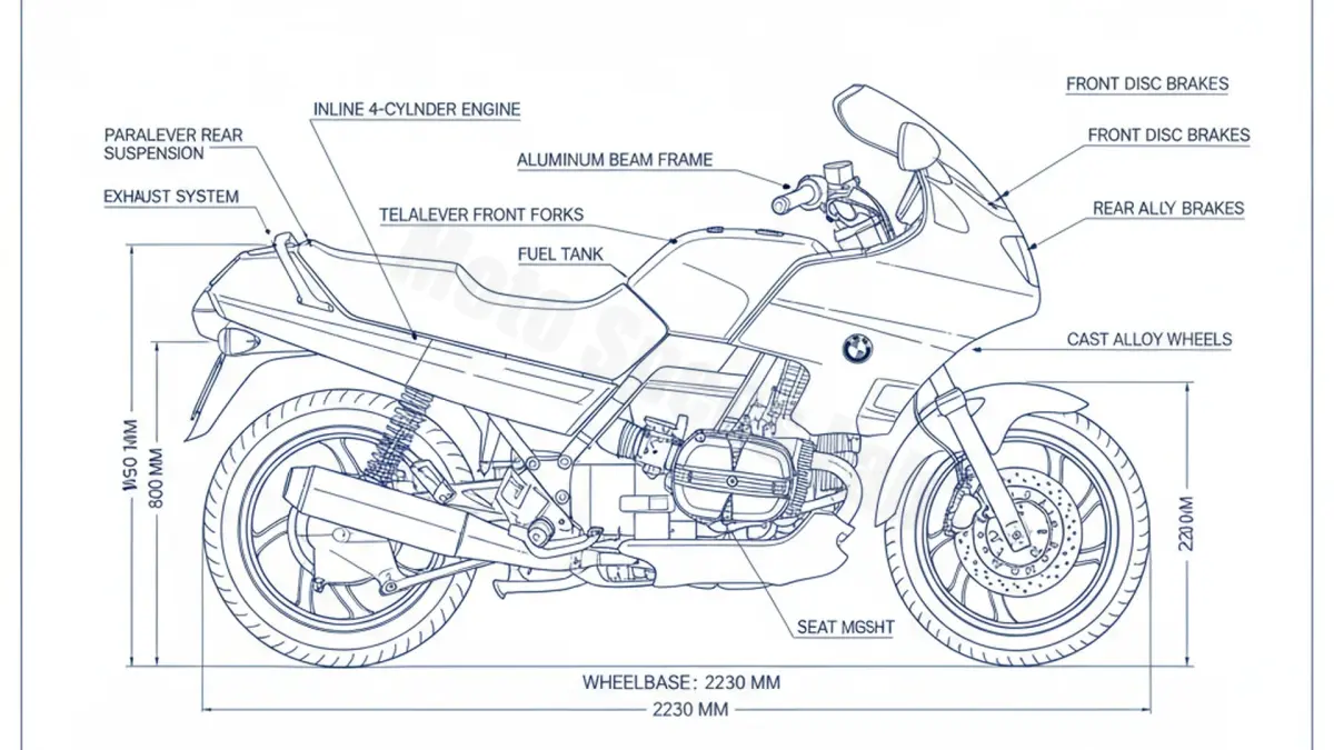 BMW K 1100 RS - 0522 Service Guide: Oil Level & Tire Specs
