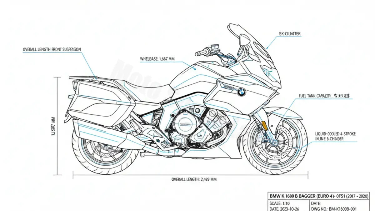 BMW K 1600 B BAGGER (EURO 4) - 0F51 Specs: Oil Capacity & Tire Pressure specs