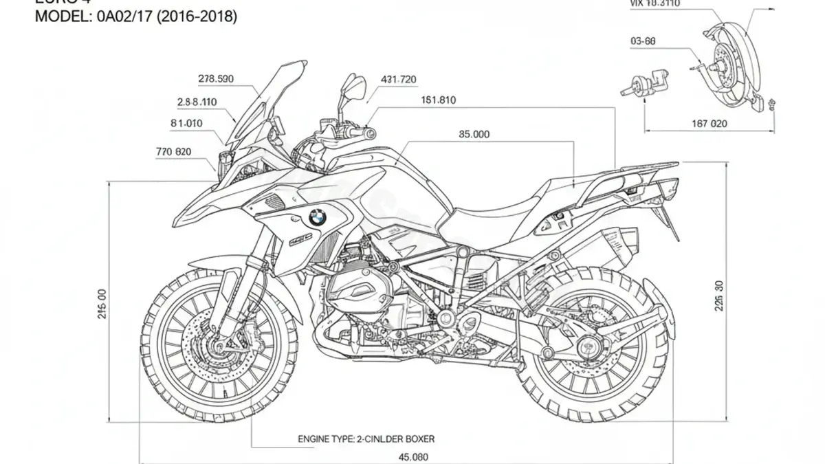 BMW R 1200 GS ADVENTURE (EURO 4) - 0A02/17 Specs: Oil Capacity & Tire Pressure specs