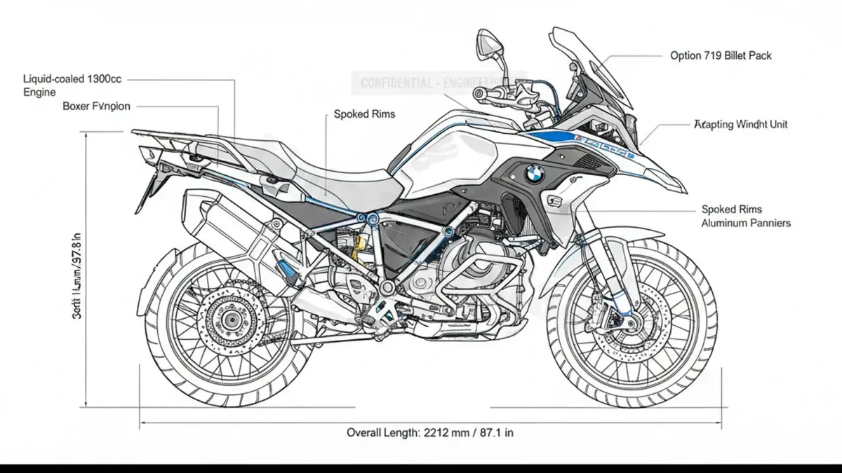 BMW R 1300 GS Adventure Option 719 Karakorum - 0M31-719 (2024 – Present) Factory Oil & Tire Pressure Data