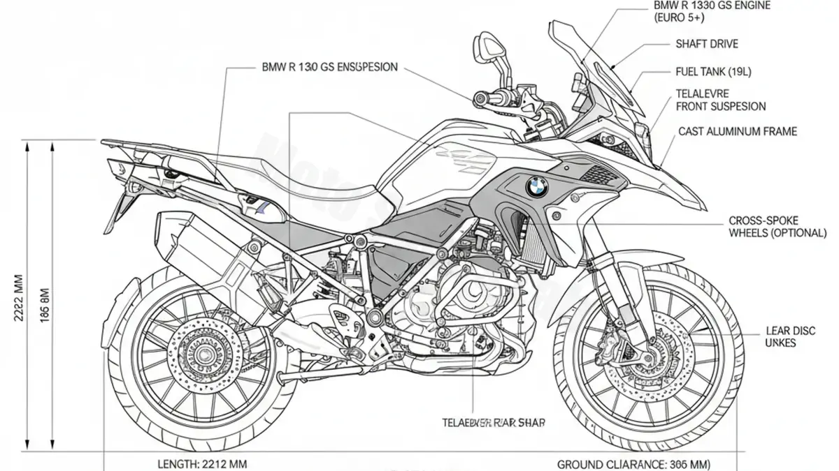 BMW R 1300 GS Triple Black (Euro 5+) - 0M21-TB (2023 – Present) Data: Oil Capacity & Rim Specs