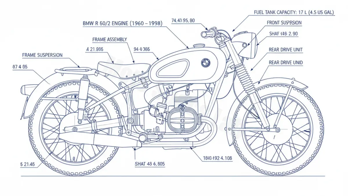 BMW R 50/2 - R50/2 (1960–1969) Data: Oil Capacity & Rim Specs