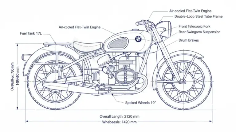 BMW R 68 – 0268/1 (1952 – 1954) Factory Oil & Tire Pressure Data