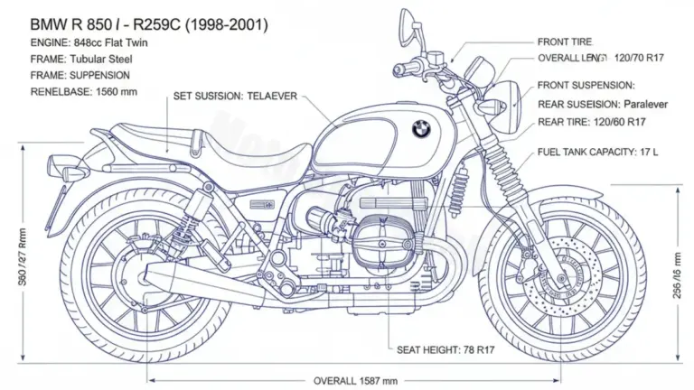 BMW R 850 C – R259C (1997 – 2000) Factory Oil & Tire Pressure Data
