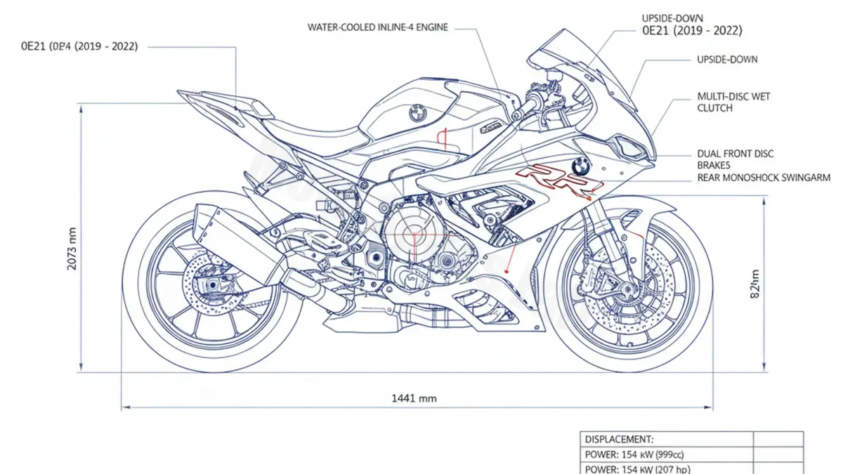 BMW S 1000 RR (EURO 4/5) - 0E21 Tire Pressure, Oil Type & Fluid Specs specs