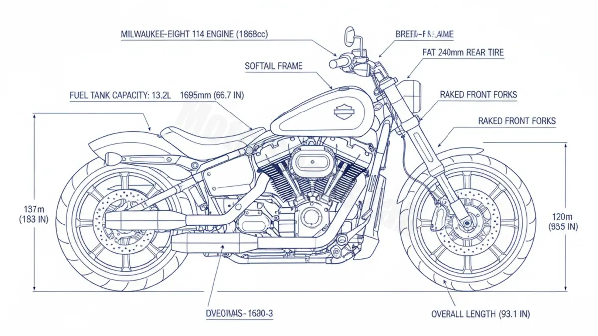 Harley-Davidson BREAKOUT (114 CUI) - FXBRS (2018–2022) Data: Oil Capacity & Rim Specs specs