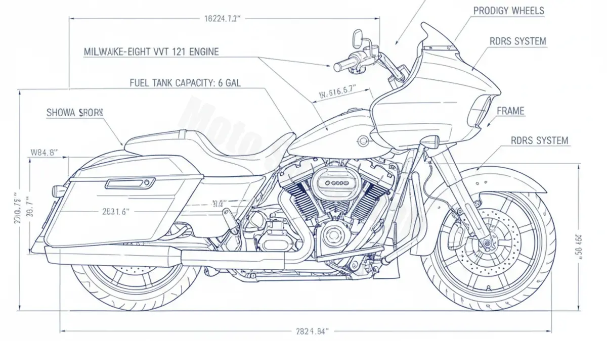 Harley-Davidson CVO Road Glide (121 cui) - FLTRXSE/24 (2023.5 – Present) Data: Oil Capacity & Rim Specs specs