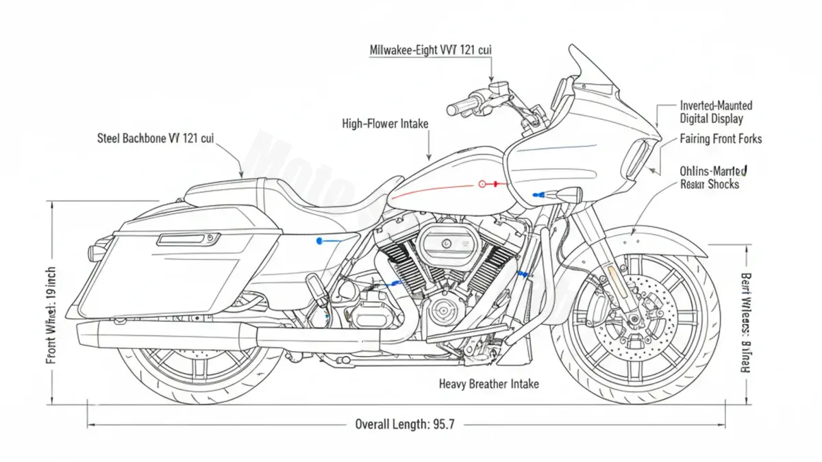 Harley-Davidson CVO Road Glide ST (121 cui) - FLTRXSTSE Workshop Data: Fluids, Plugs & Tires specs