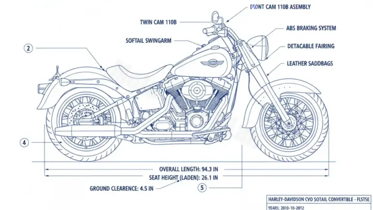 Harley-Davidson CVO SOFTAIL CONVERTIBLE – FLSTSE Specs: Engine Oil, Gap & Tire PSI