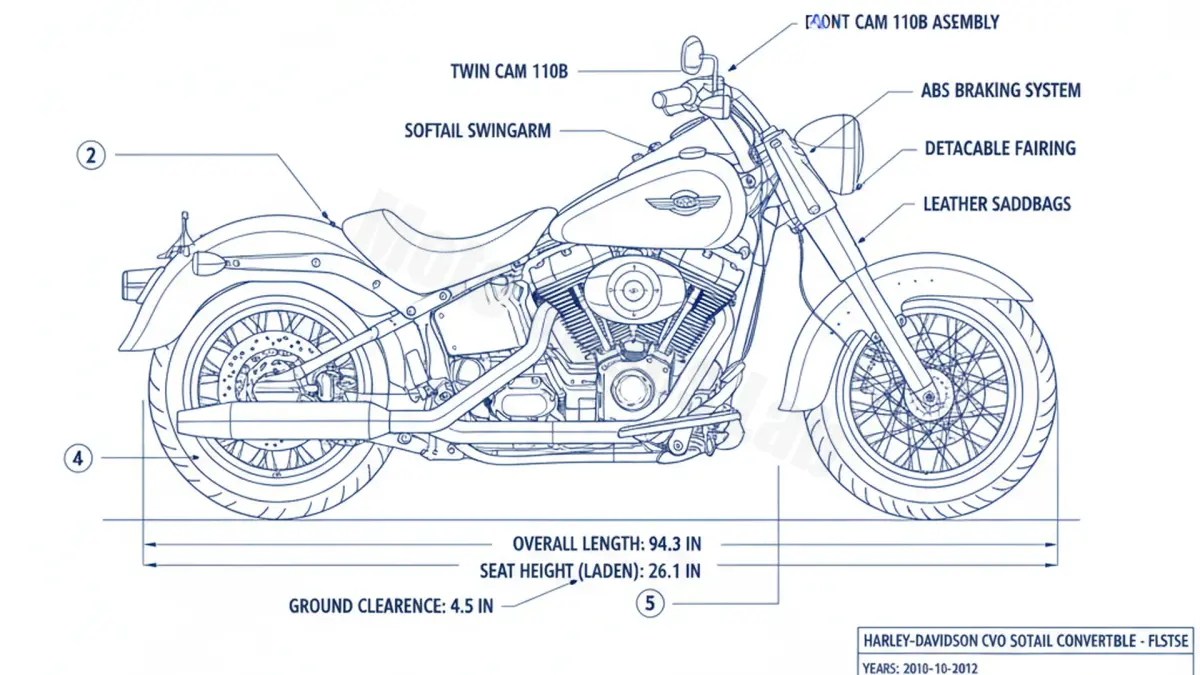 Harley-Davidson CVO SOFTAIL CONVERTIBLE - FLSTSE Specs: Engine Oil, Gap & Tire PSI