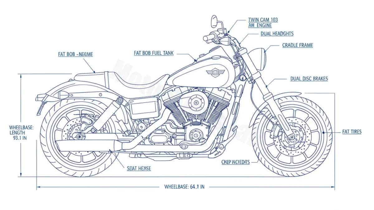 Harley-Davidson DYNA FAT BOB - FXDF/14 Specs: Engine Oil, Gap & Tire PSI