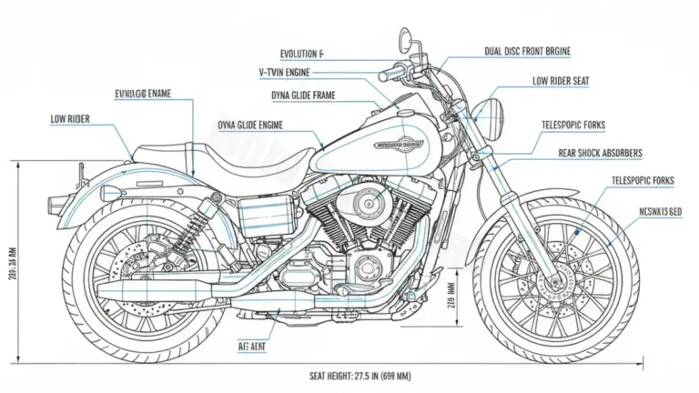Harley-Davidson DYNA GLIDE LOW RIDER (EVOLUTION) – FXDL Workshop Data: Fluids, Plugs & Tires