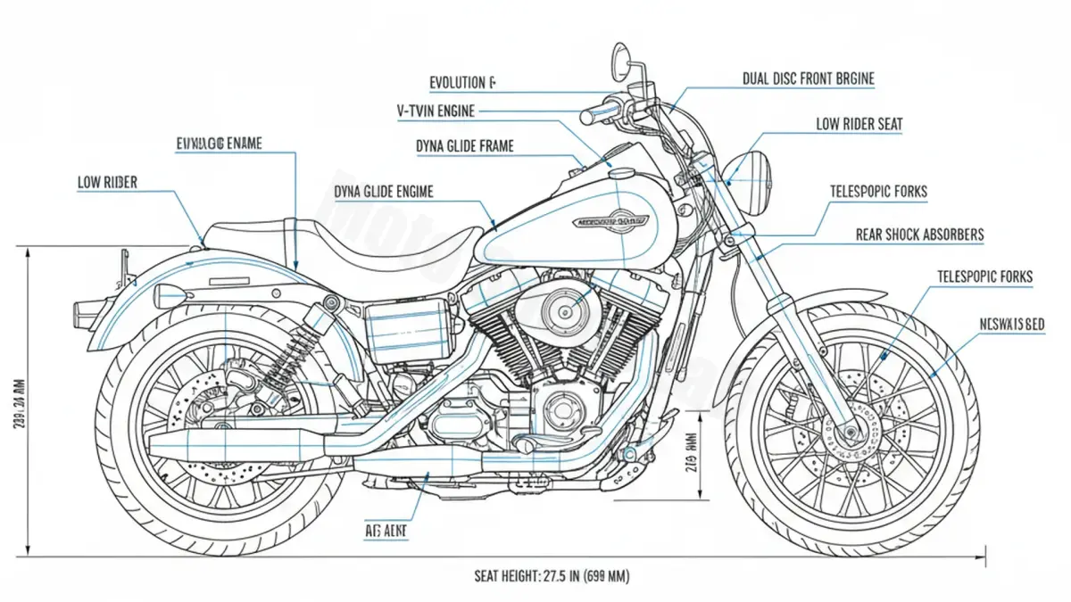Harley-Davidson DYNA GLIDE LOW RIDER (EVOLUTION) - FXDL Workshop Data: Fluids, Plugs & Tires specs
