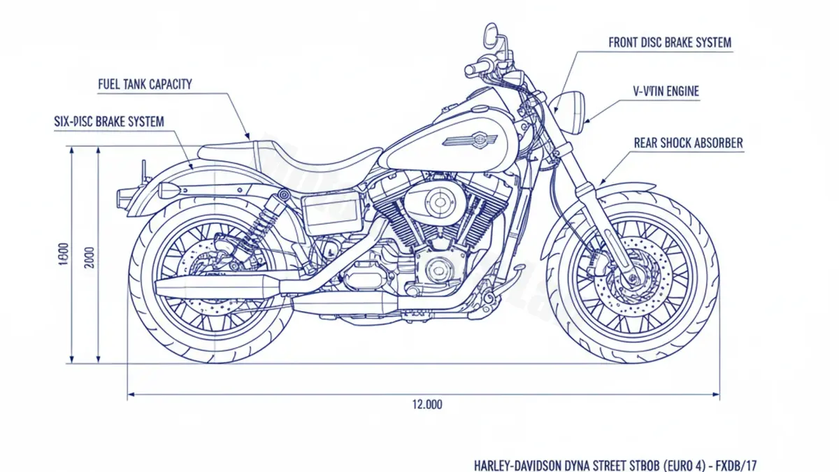 Oil & Tires: Harley-Davidson DYNA STREET BOB (EURO 4) - FXDB/17 Technical Specifications
