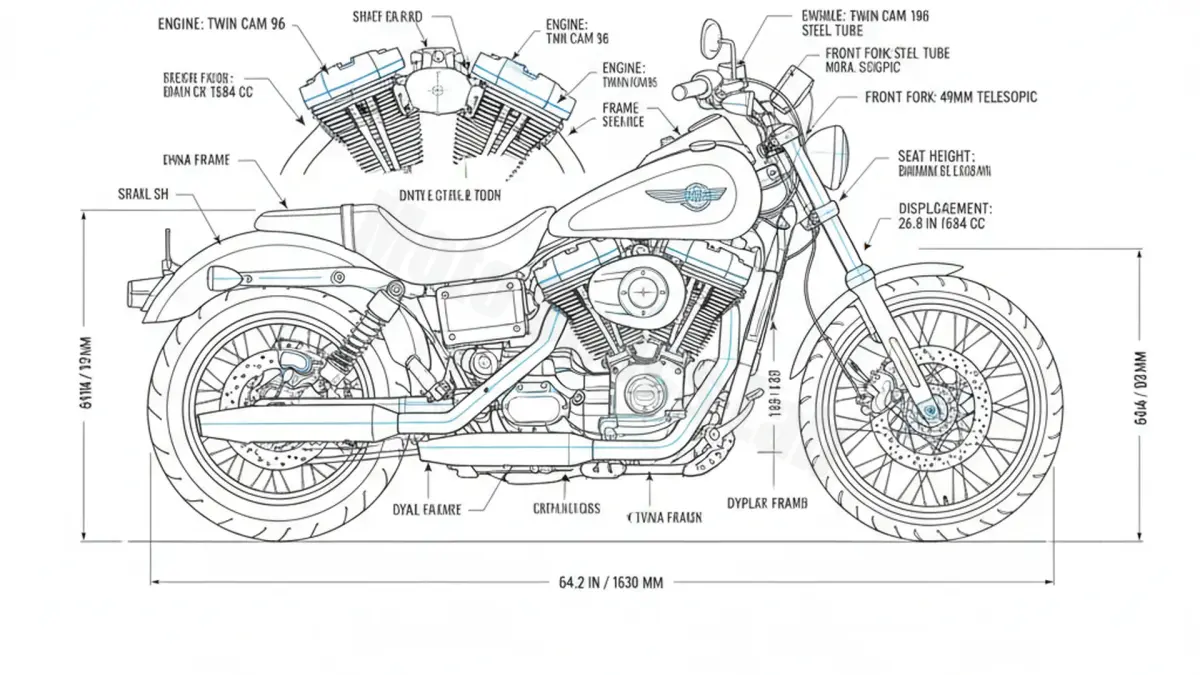 Harley-Davidson DYNA STREET BOB - FXDB Service Guide: Oil Level & Tire Specs specs