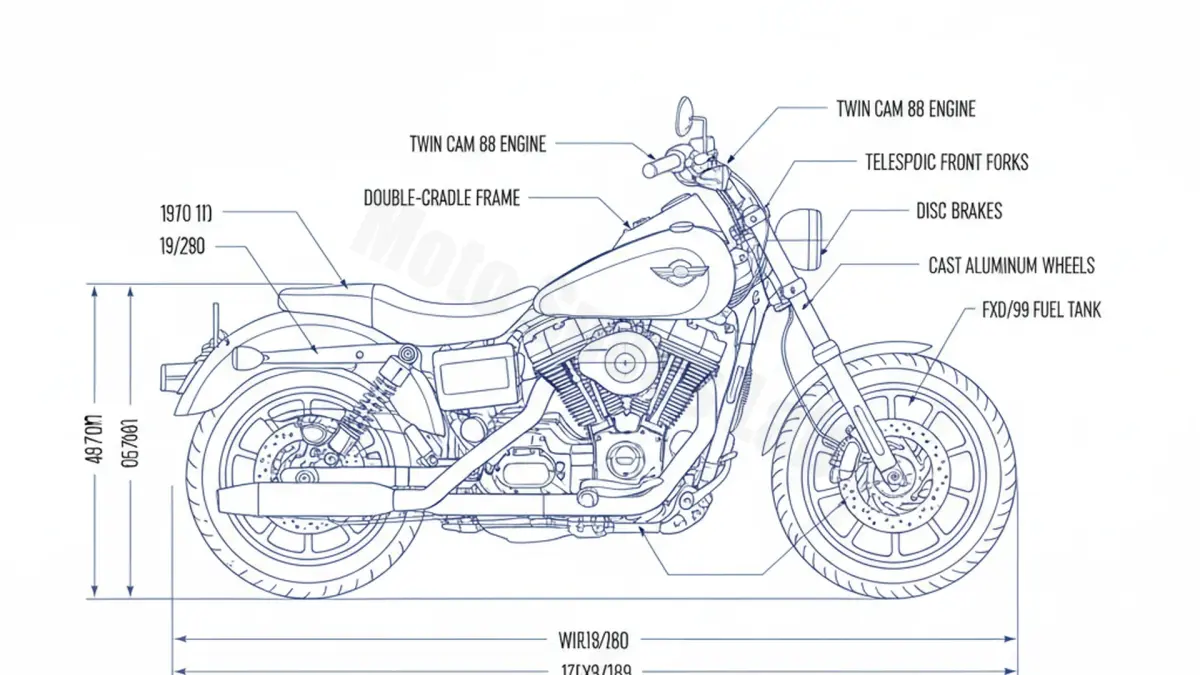 Harley-Davidson DYNA SUPER GLIDE - FXD/99 Service Guide: Oil Level & Tire Specs specs