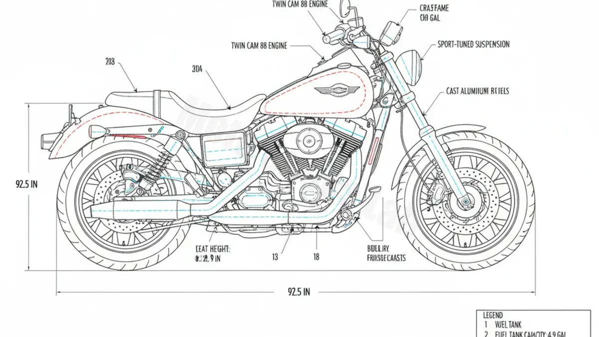 Harley-Davidson DYNA SUPER GLIDE SPORT - FXDX Service Guide: Oil Level & Tire Specs