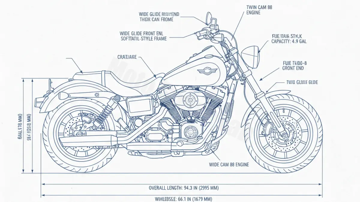 Harley-Davidson DYNA WIDE GLIDE (TWIN CAM) - FXDWGI Specs: Engine Oil, Gap & Tire PSI specs