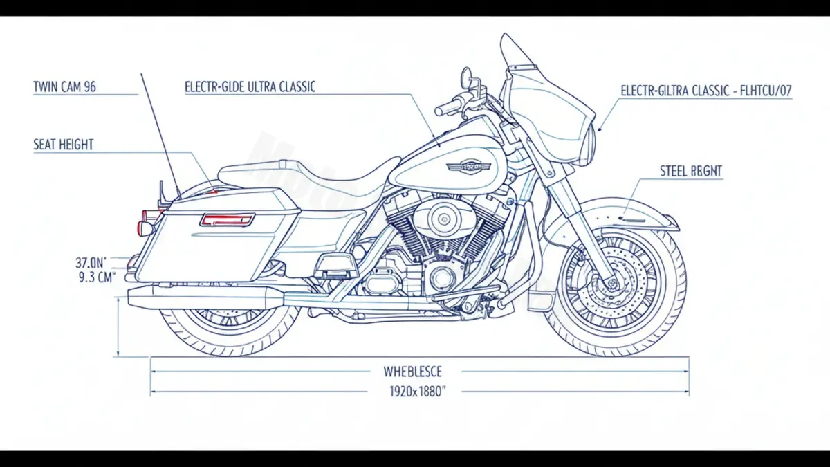 Harley-Davidson ELECTRA-GLIDE ULTRA CLASSIC - FLHTCU/07 Tire Pressure, Oil Type & Fluid Specs specs