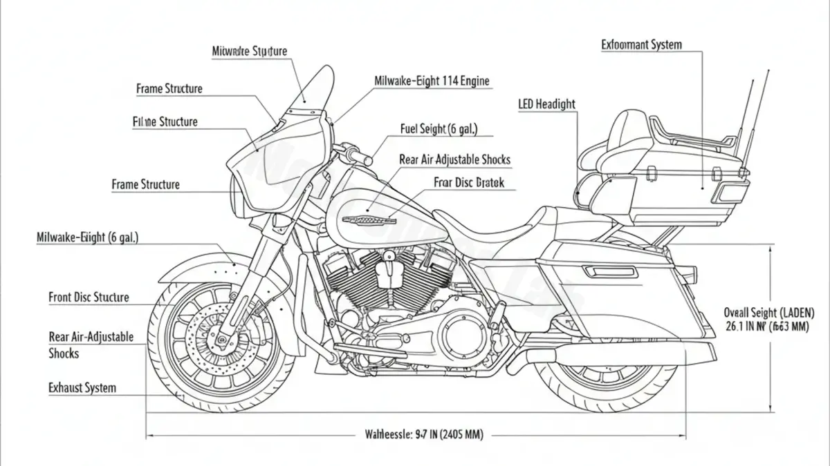 Harley-Davidson ELECTRA-GLIDE ULTRA LIMITED/LOW (114CUI) - FLHTK/L/19 Service Guide: Oil Level & Tire Specs