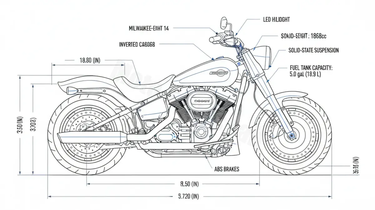 Harley-Davidson FAT BOY (114 CUI) - FLFBS Workshop Data: Fluids, Plugs & Tires specs