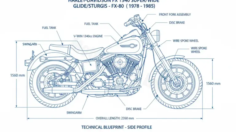 Harley-Davidson FX 1340 SUPER GLIDE/WIDE GLIDE/STURGIS – FX-80 Service Guide: Oil Level & Tire Specs