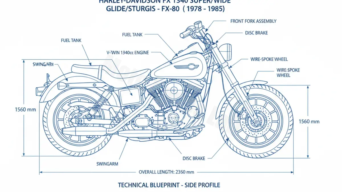 Harley-Davidson FX 1340 SUPER GLIDE/WIDE GLIDE/STURGIS - FX-80 Service Guide: Oil Level & Tire Specs specs