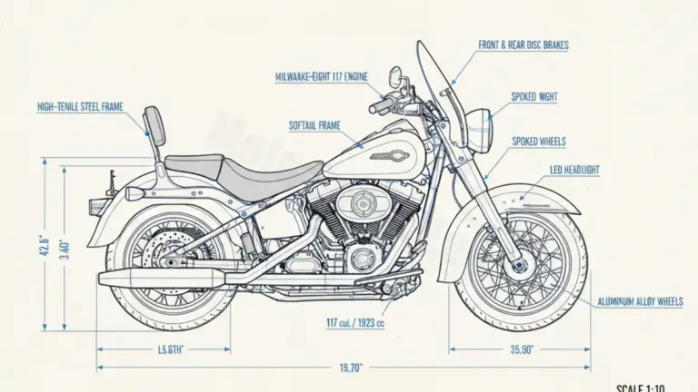 Harley-Davidson Heritage Softail Classic (117 cui) – FLHC/25 Service Guide: Oil Level & Tire Specs