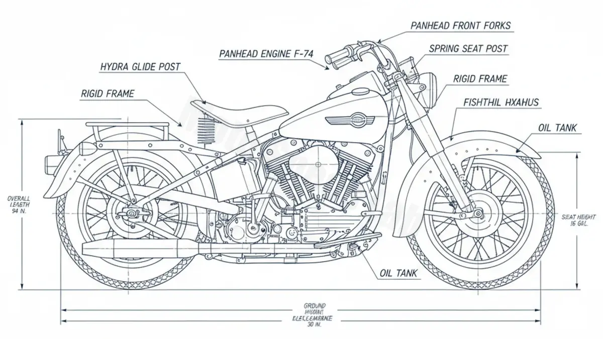 Harley-Davidson HYDRA GLIDE (PANHEAD) - F-74 Maintenance: Recommended Oil & Tires specs