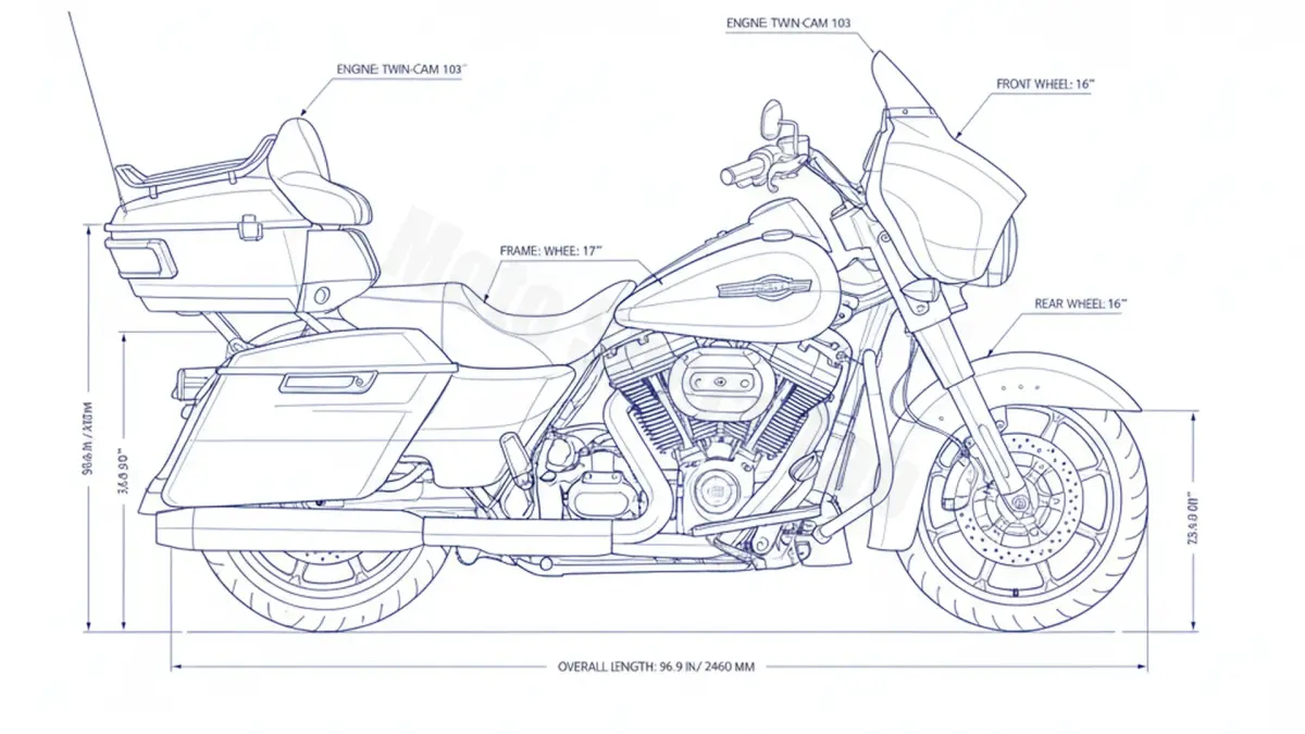 Harley-Davidson ROAD GLIDE ULTRA - FLTRU (2011-2013, 2016-2019) Data: Oil Capacity & Rim Specs