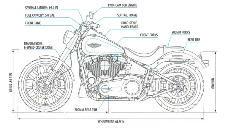 Harley-Davidson SOFTAIL CUSTOM – FXSTC/07 Service Data: Oil, Battery & Specs