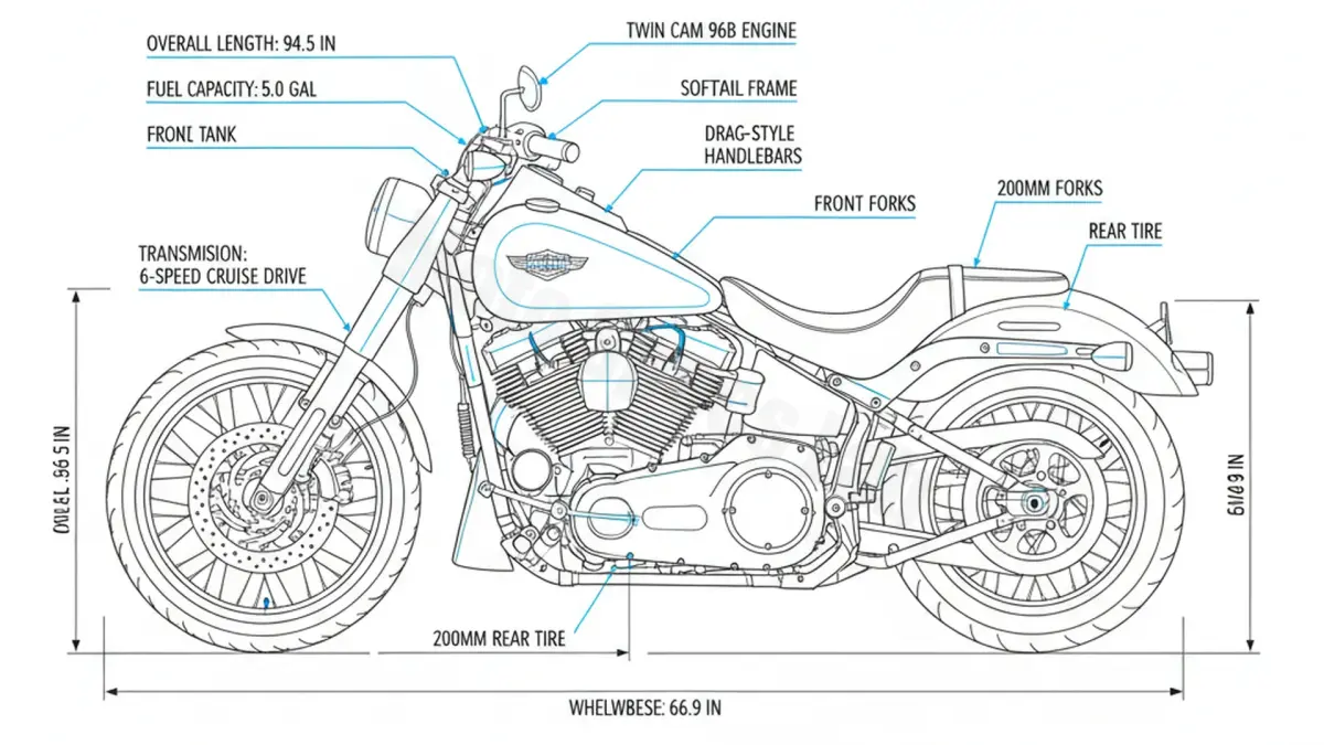 Harley-Davidson SOFTAIL CUSTOM - FXSTC/07 Service Data: Oil, Battery & Specs specs