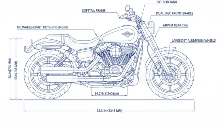 Harley-Davidson SOFTAIL FAT BOB (107 CUI) – FXFB Service Guide: Oil Level & Tire Specs