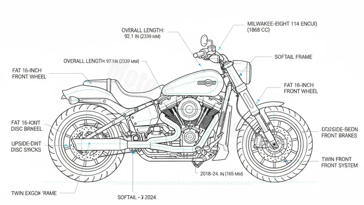 Harley-Davidson SOFTAIL FAT BOB (114 CUI) - FXFBS Workshop Data: Fluids, Plugs & Tires specs
