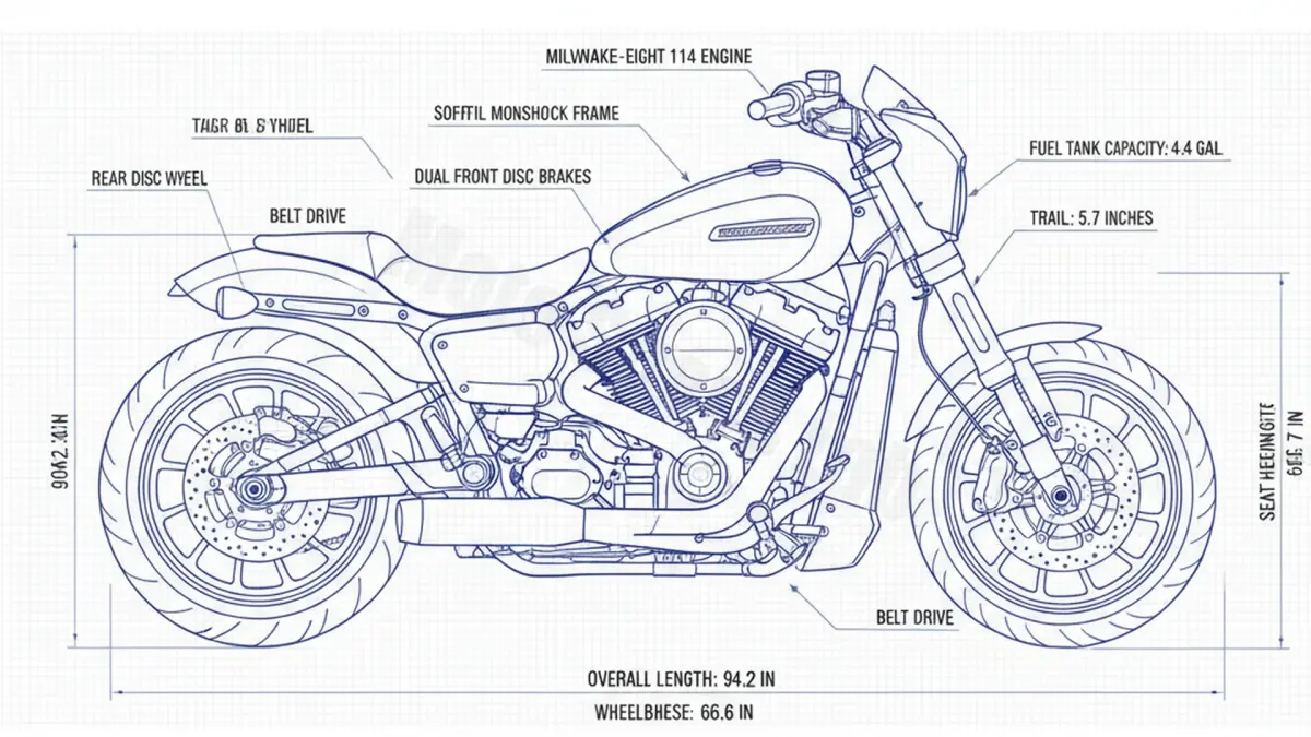 Harley-Davidson SOFTAIL FXDR (DESTROYER) - FXDR Specs: Engine Oil, Gap & Tire PSI specs