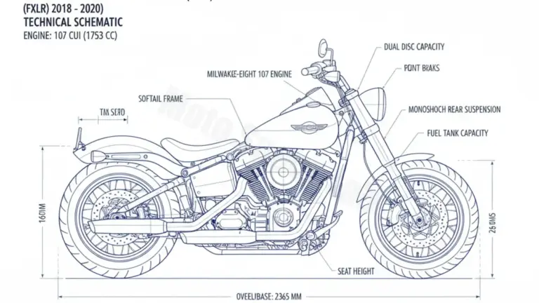 Harley-Davidson SOFTAIL LOW RIDER (107 CUI) – FXLR (2018–2020) Data: Oil Capacity & Rim Specs