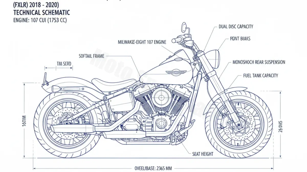 Harley-Davidson SOFTAIL LOW RIDER (107 CUI) - FXLR (2018–2020) Data: Oil Capacity & Rim Specs specs
