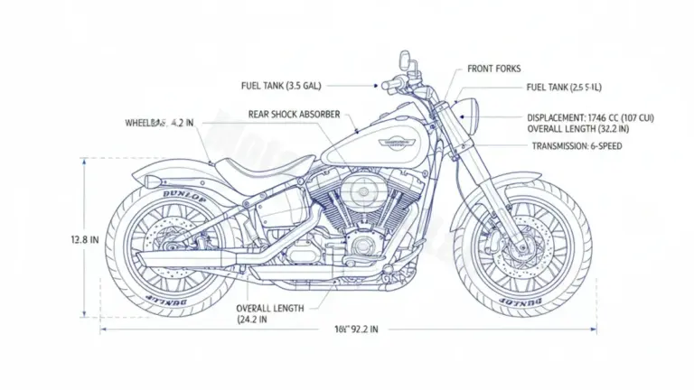 Harley-Davidson SOFTAIL SLIM (107 CUI) – FLSL Service Guide: Oil Level & Tire Specs
