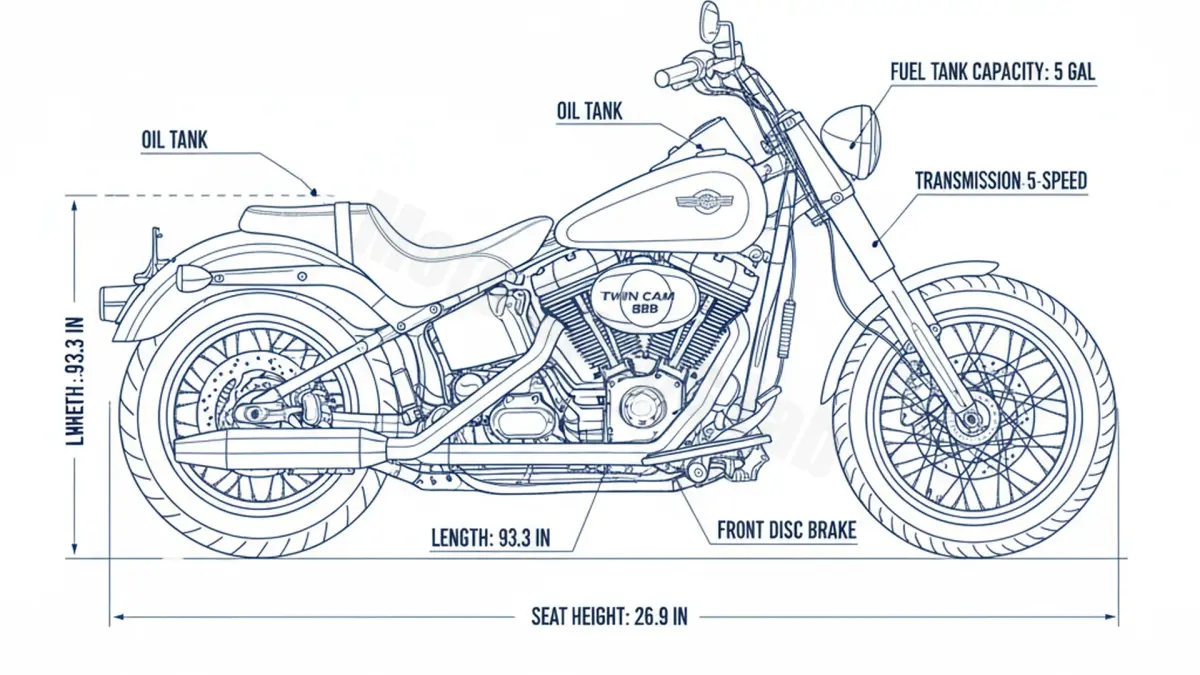 Harley-Davidson SOFTAIL SPRINGER (TWIN CAM) - FXSTS/00 Tire Pressure, Oil Type & Fluid Specs