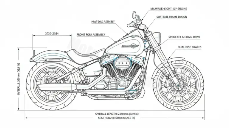 Harley-Davidson SOFTAIL STANDARD (107 CUI) – FXST Specs: Oil Capacity & Tire Pressure