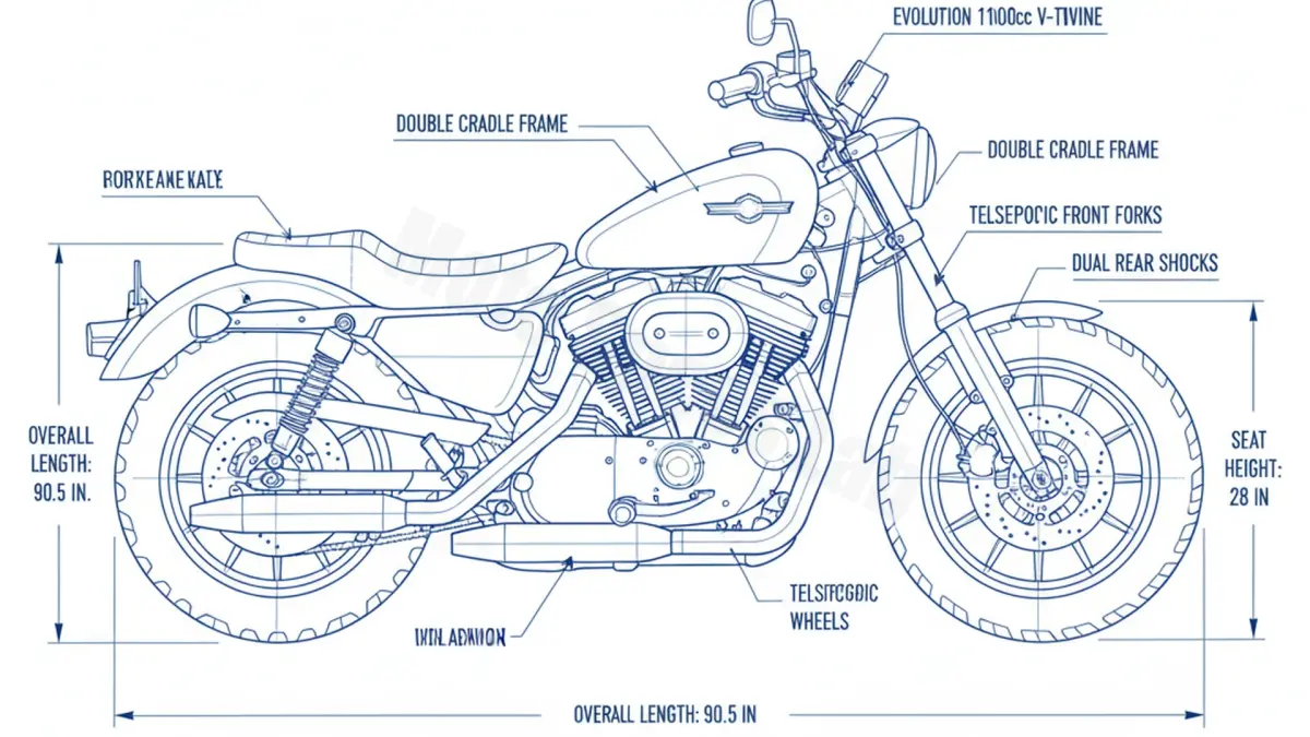 Harley-Davidson SPORTSTER 1100 - XLH-1100 Workshop Data: Fluids, Plugs & Tires specs