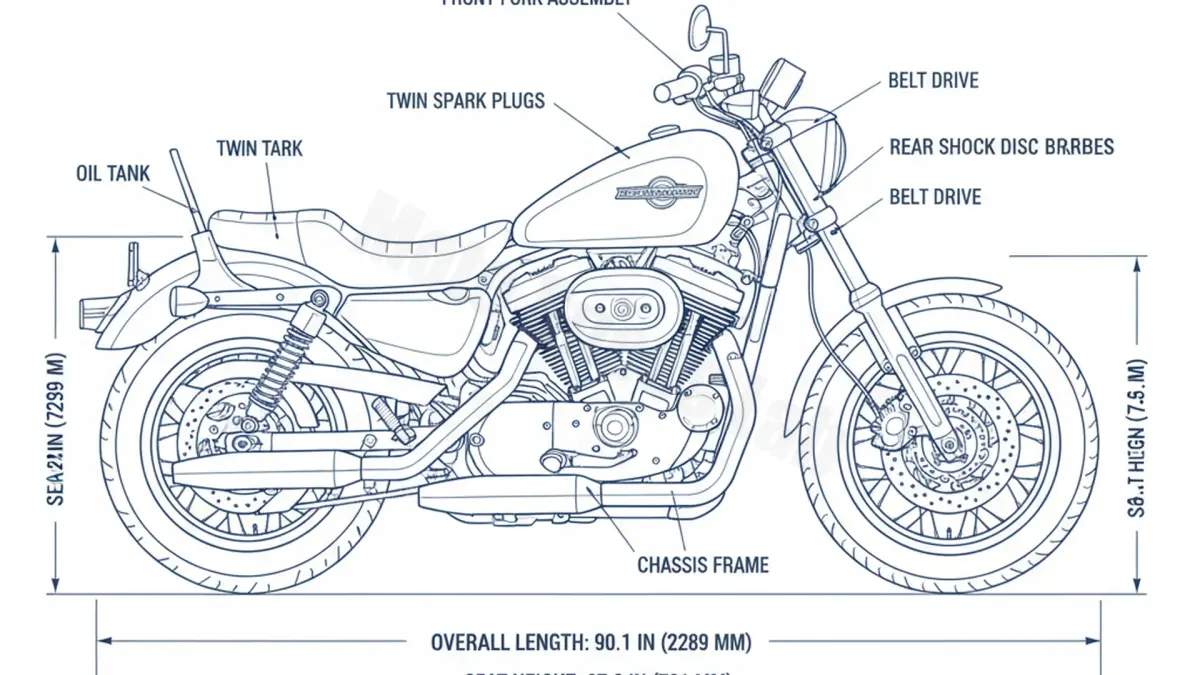 Harley-Davidson SPORTSTER 1200 SPORT - XLH1200S Service Data: Oil, Battery & Specs