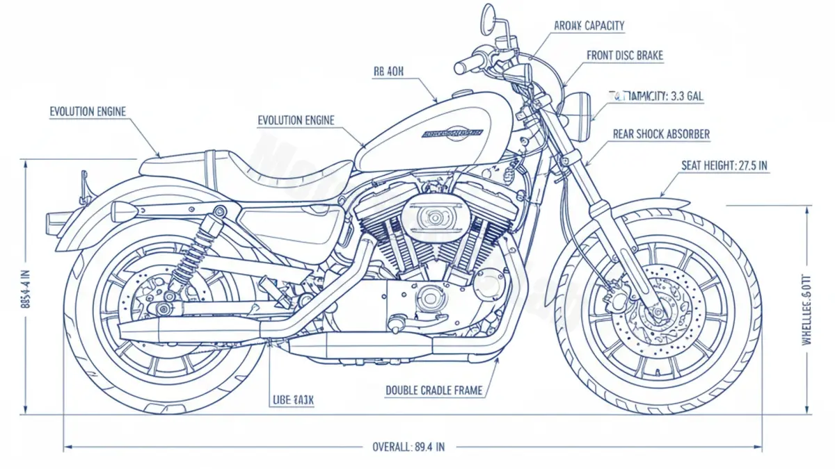 Harley-Davidson SPORTSTER 883 HUGGER - XLH-HUGGER Tire Pressure, Oil Type & Fluid Specs specs