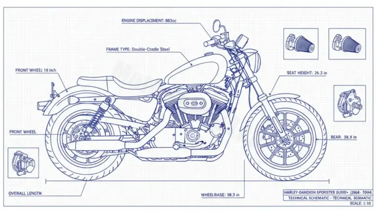 Harley-Davidson SPORTSTER 883/LOW – XL883/04 Workshop Data: Fluids, Plugs & Tires