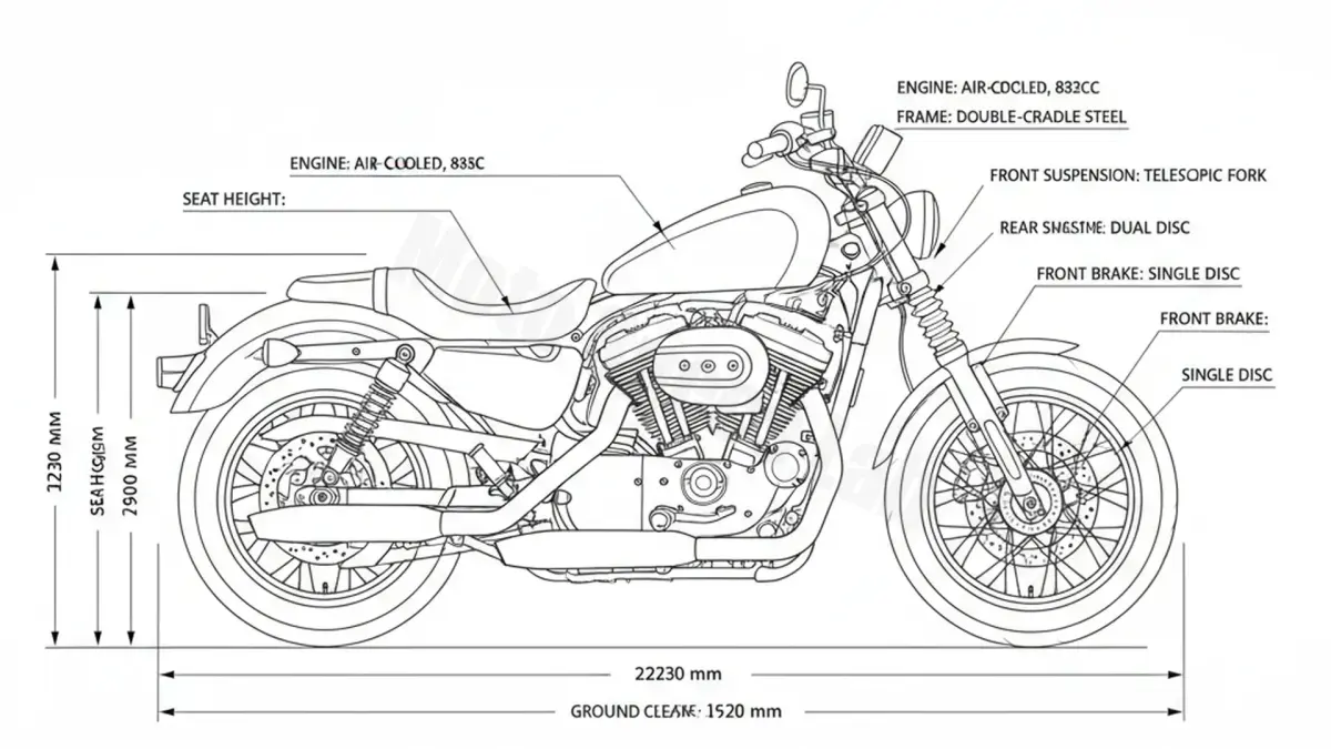 Harley-Davidson SPORTSTER 883 R ROADSTER - XL883R/06 Specs: Oil Capacity & Tire Pressure