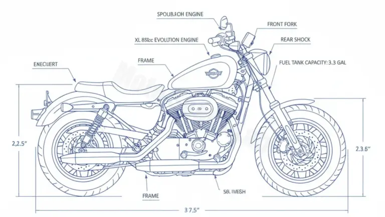 Harley-Davidson SPORTSTER CUSTOM 53/CUSTOM – XL883C Specs: Oil Capacity & Tire Pressure