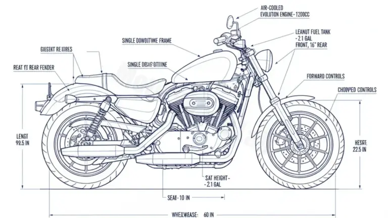 Harley-Davidson SPORTSTER SEVENTY-TWO – XL1200V (2012-2016) Data: Oil Capacity & Rim Specs
