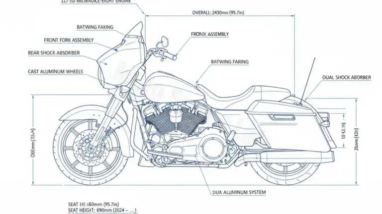Harley-Davidson Street Glide (117 cui) – FLHX/24 Tire Pressure, Oil Type & Fluid Specs